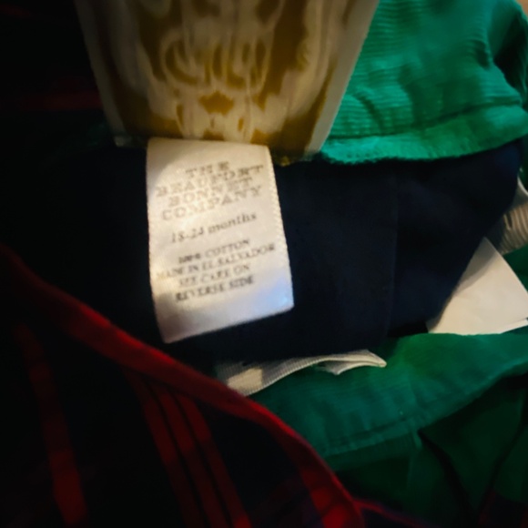 Beaufort Bonnet Company Holiday  Skirt – Green Corduroy with Plaid Stra - Picture 4 of 4